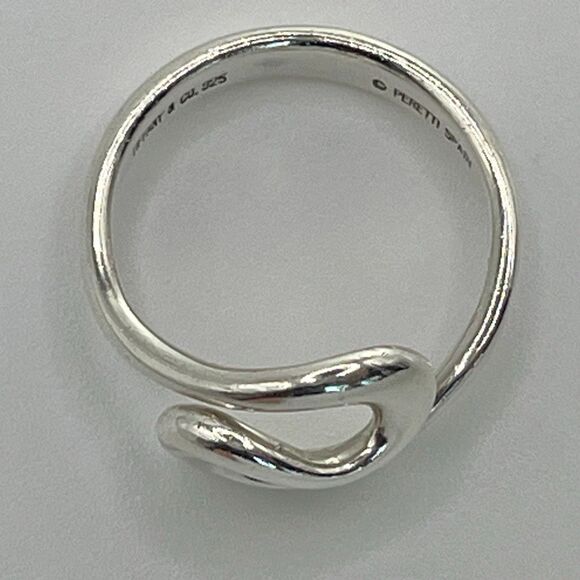 Tiffany & Co Vintage Elsa Peretti Open Wave Ring - Silver - sz 6.5 - Picture 10 of 11